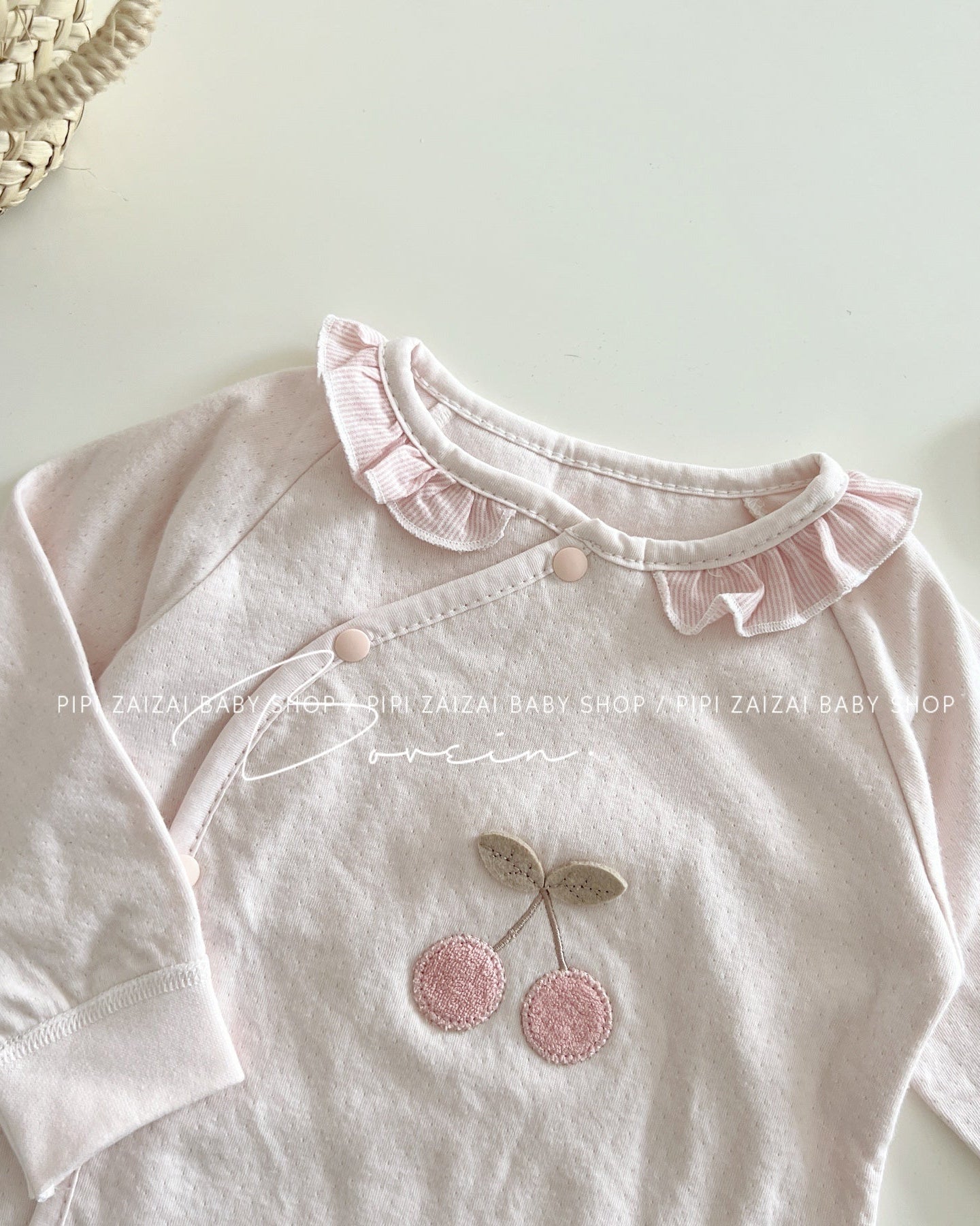 Cherry Printed Cotton Baby Jumpsuits/Romper/Jacket