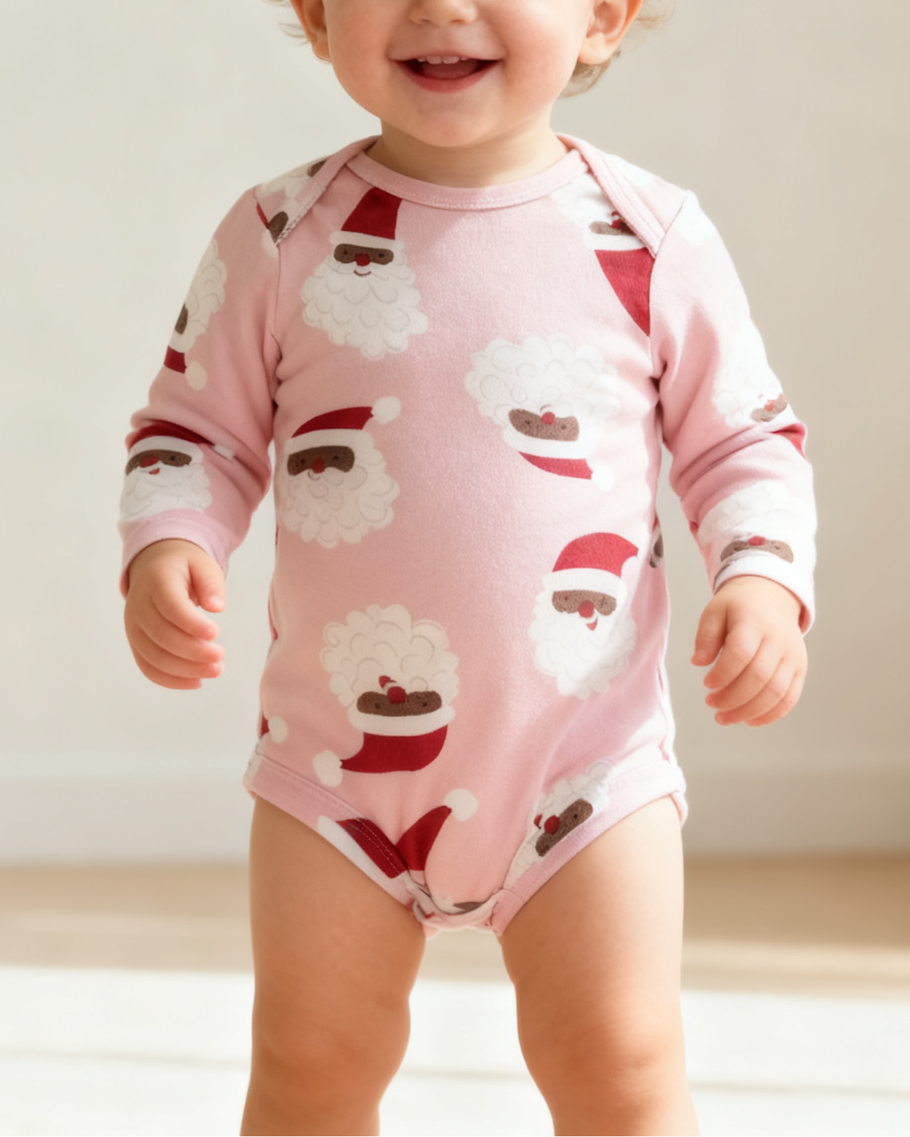 Christmas Long Sleeve Cotton Baby Bodysuit