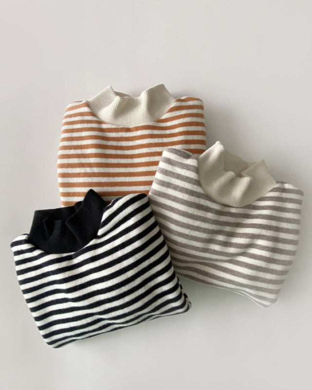 Striped Casual Long Sleeve Baby Pullover Hoodie