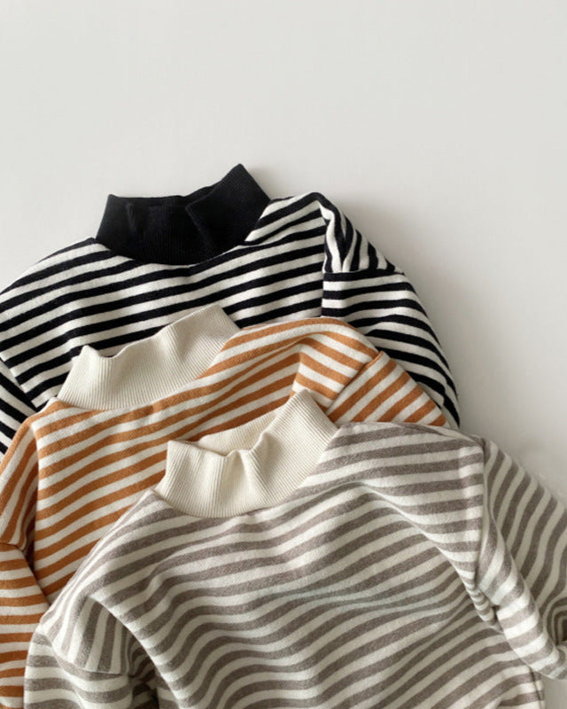 Striped Casual Long Sleeve Baby Pullover Hoodie