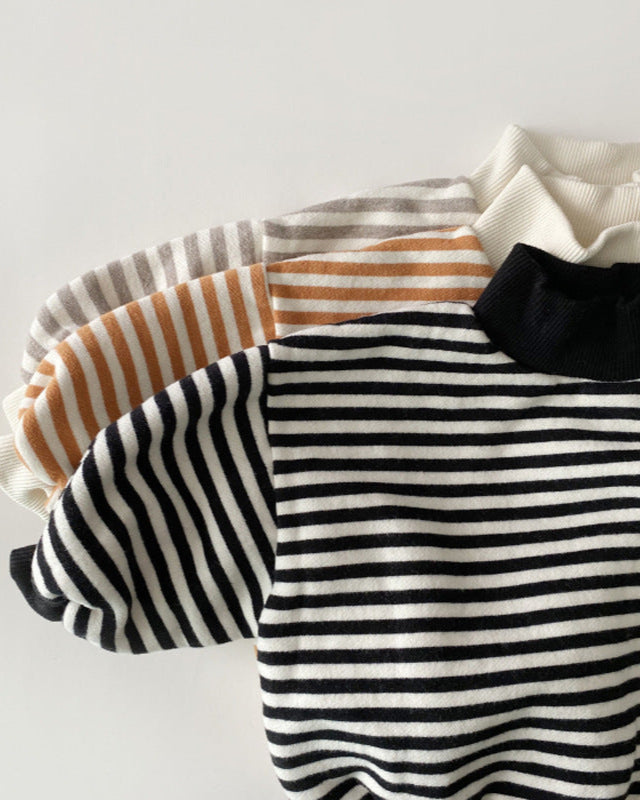 Striped Casual Long Sleeve Baby Pullover Hoodie