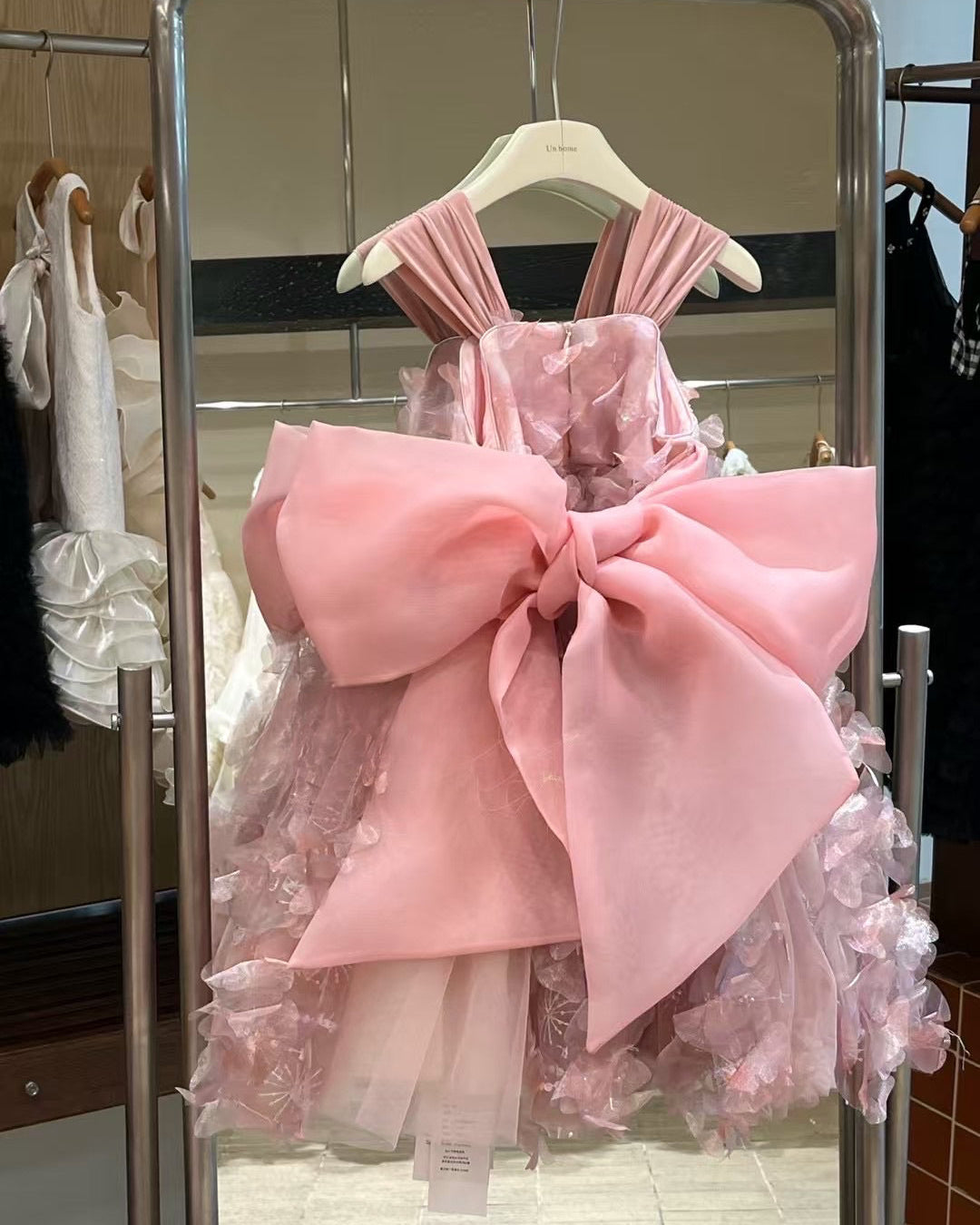 Sweet Bow Design Multicolor Tulle Girl Dress