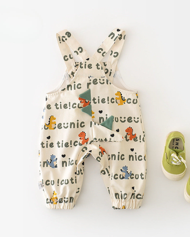 Dinosaur Printed Adjustable Baby Jumpsuits