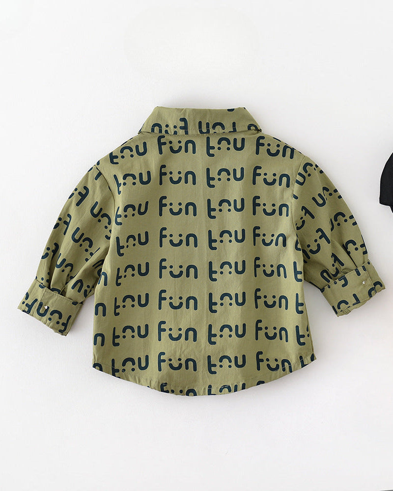 Smile Letter Printed Baby Long Sleeve Shirt