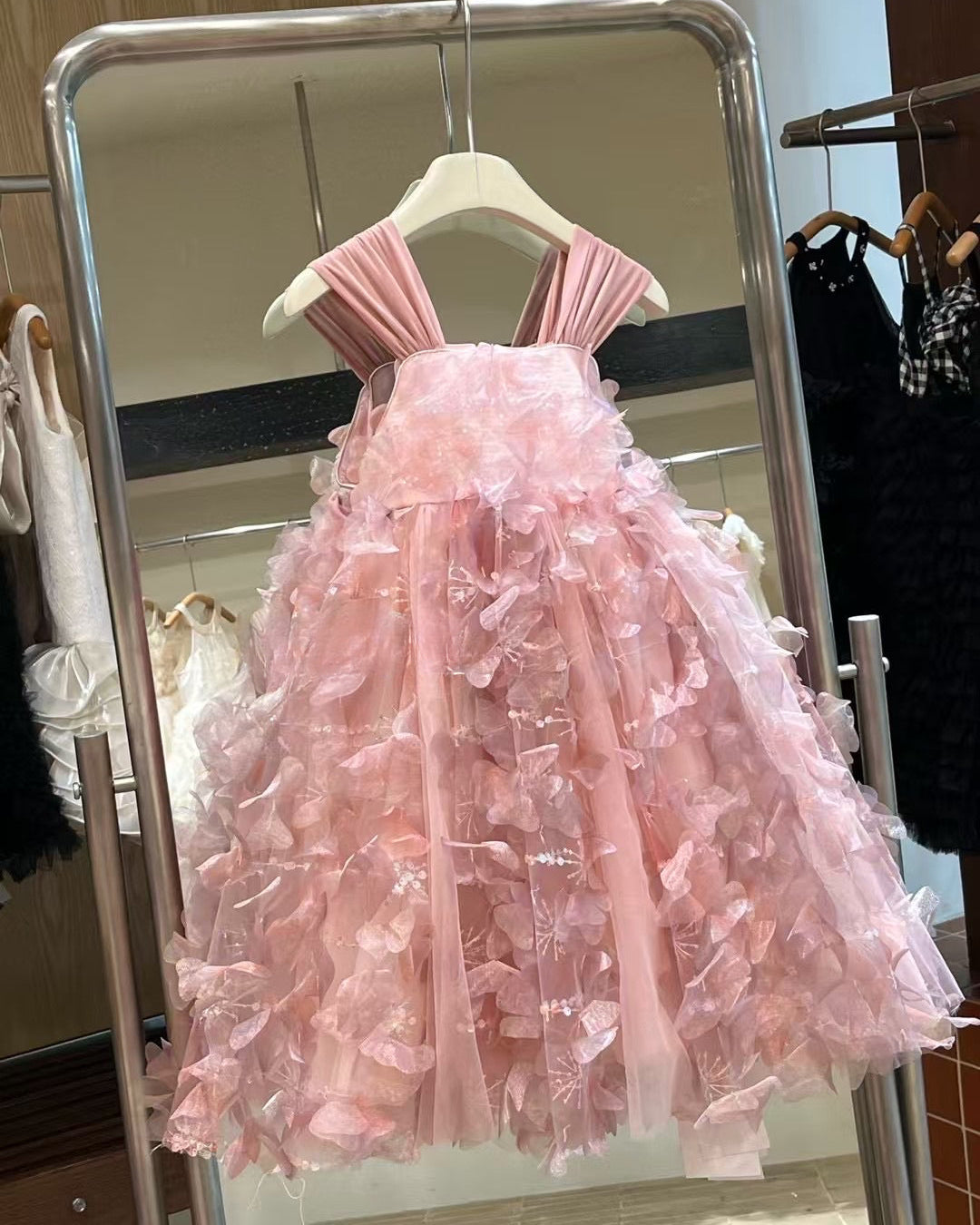 Sweet Bow Design Multicolor Tulle Girl Dress