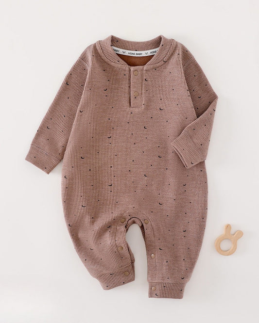 Dot Printed Soft Long Sleeve Baby Jumpsuits