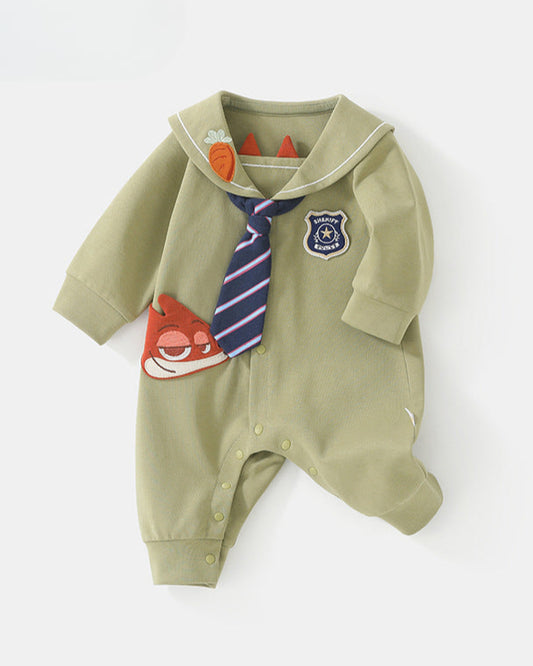 Fox Pattern Long Sleeve Baby Jumpsuits