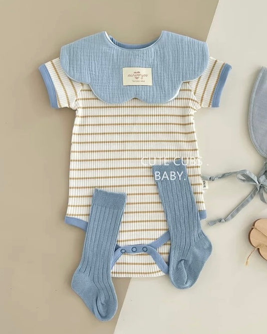 طقم جوارب ورومبير للأطفال الرضع مخطط بألوان متعددة مكون من 3 قطع