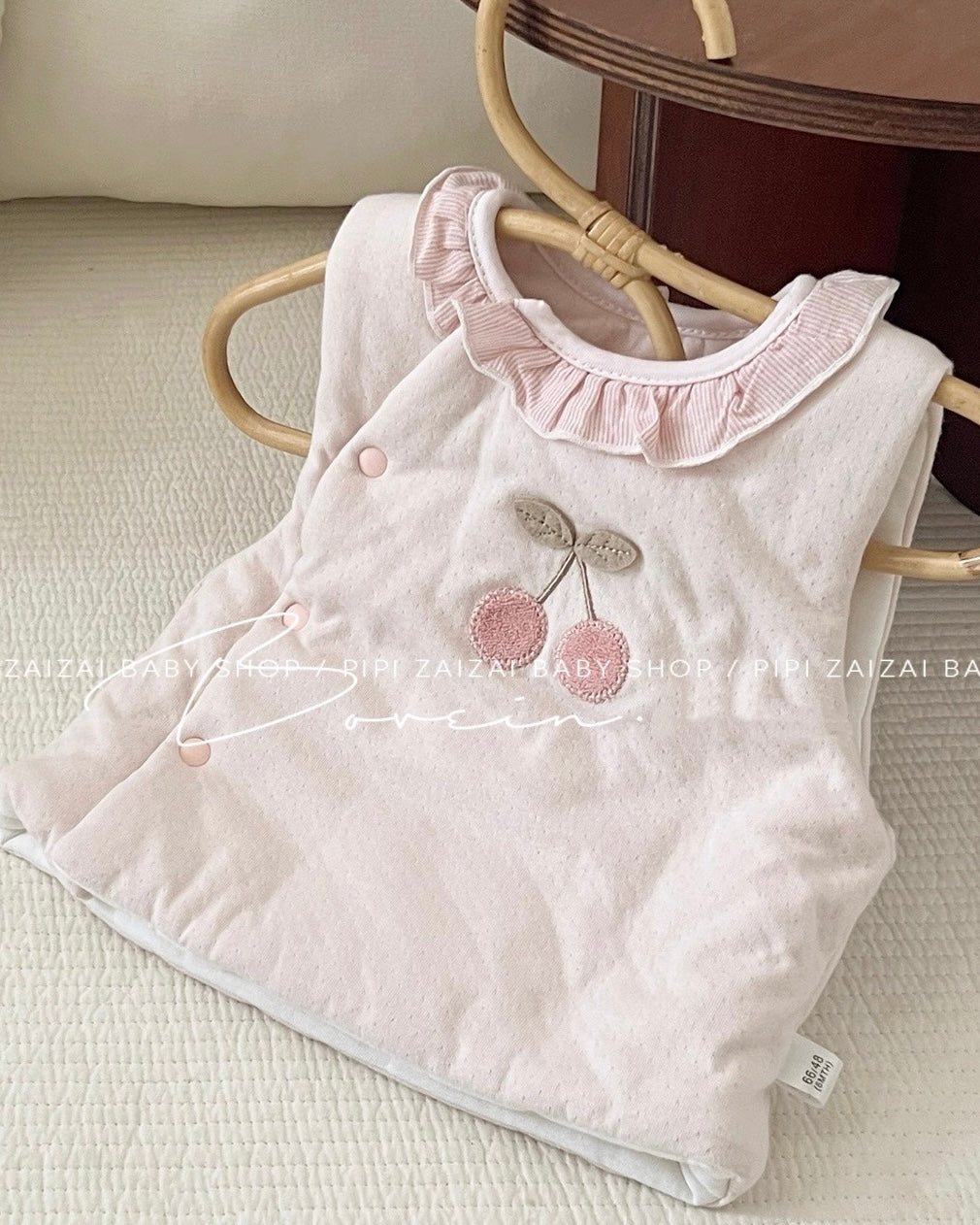 Cherry Printed Cotton Baby Jumpsuits/Romper/Jacket