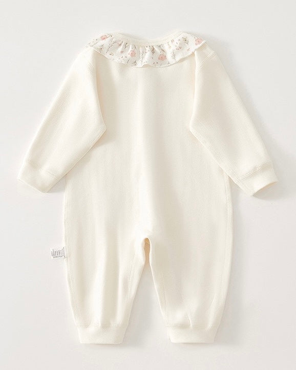 Cotton Apple Decor Long Sleeve Baby Jumpsuits