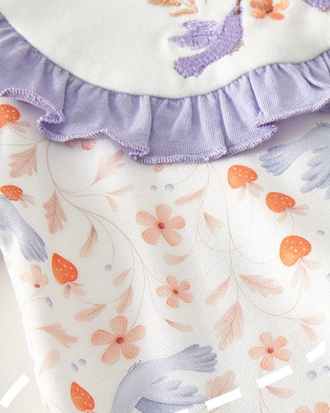 Bird Strawberry Pattern Cotton Baby Jumpsuits
