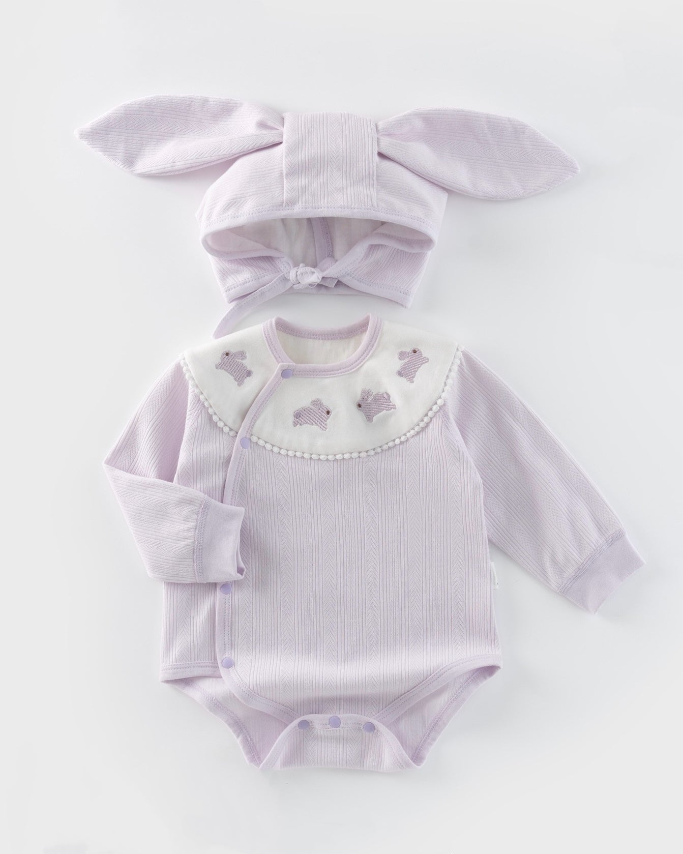 Purple Rabbit Cotton Long Sleeve Baby Jumpsuits