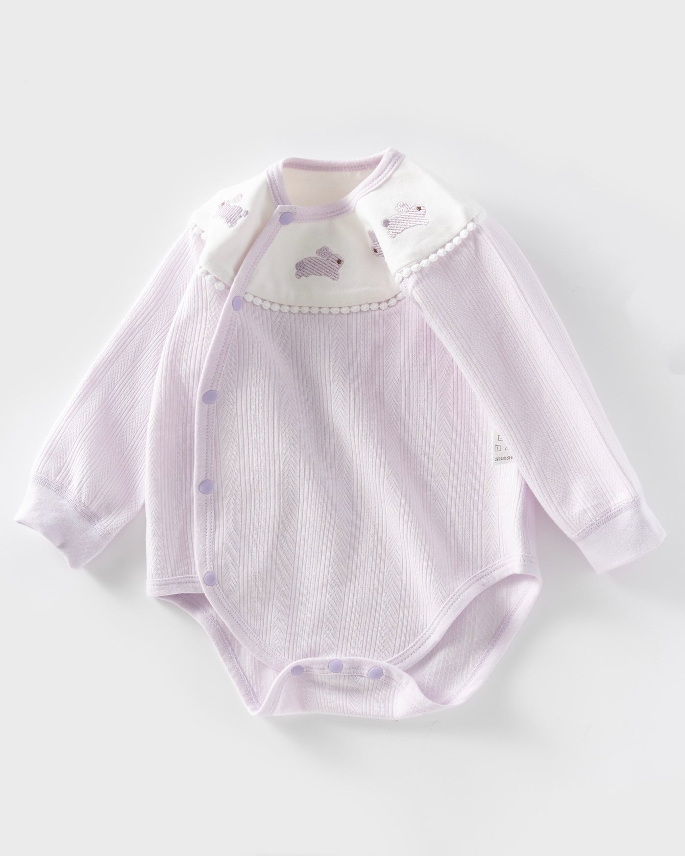 Purple Rabbit Cotton Long Sleeve Baby Jumpsuits