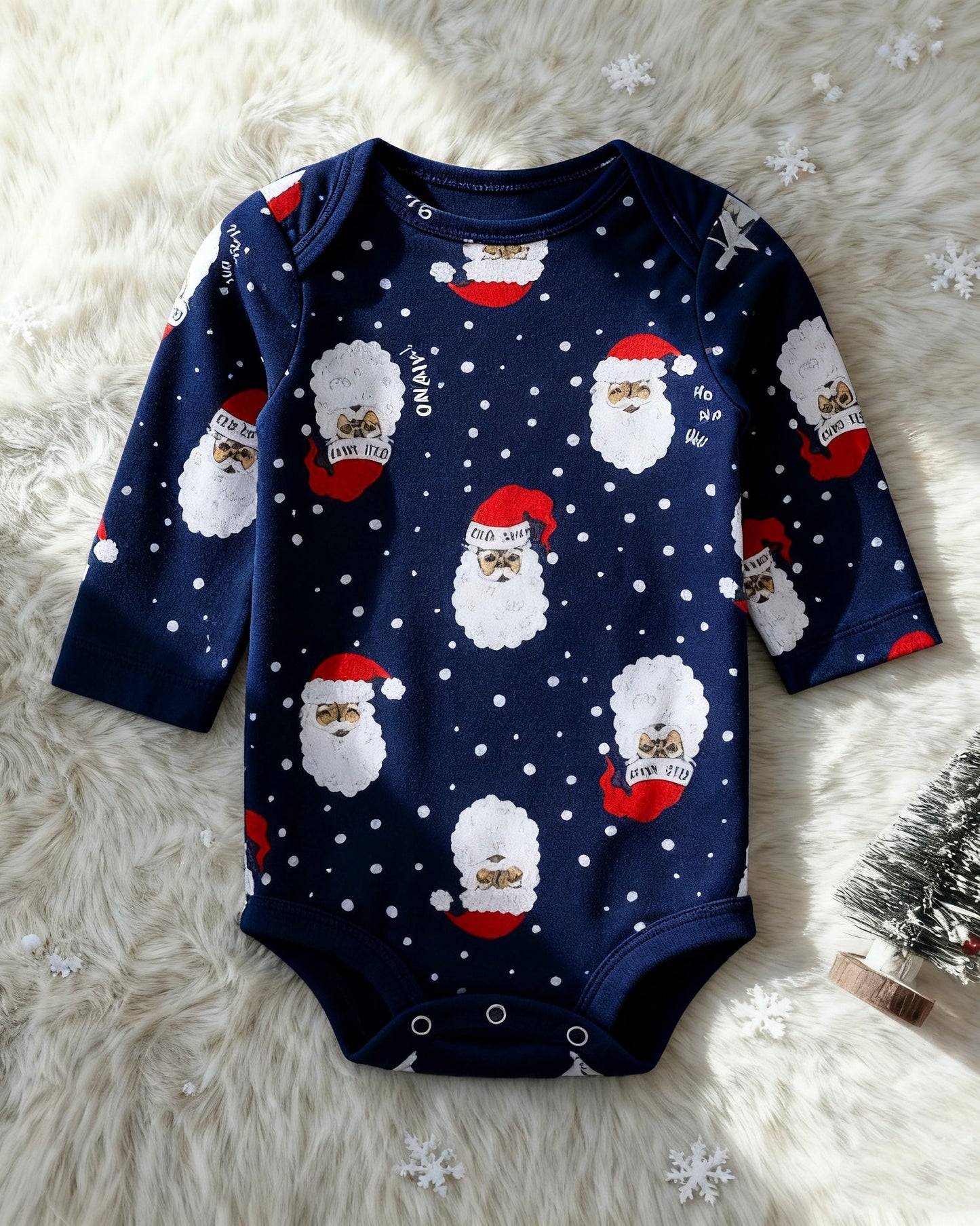 Christmas Long Sleeve Cotton Baby Bodysuit