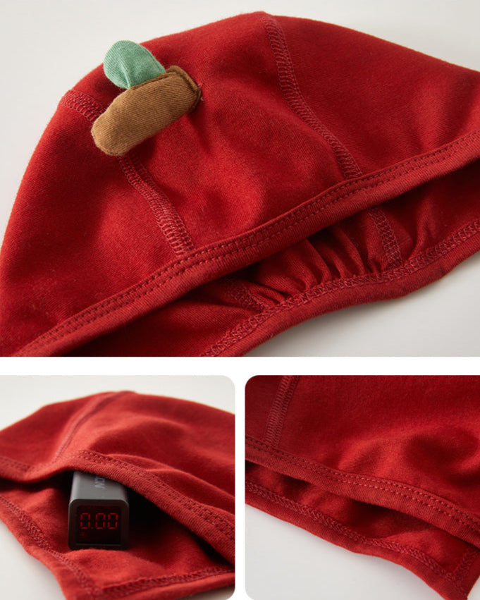 Apple Bear Pattern Baby Cotton Jumpsuits&Hat