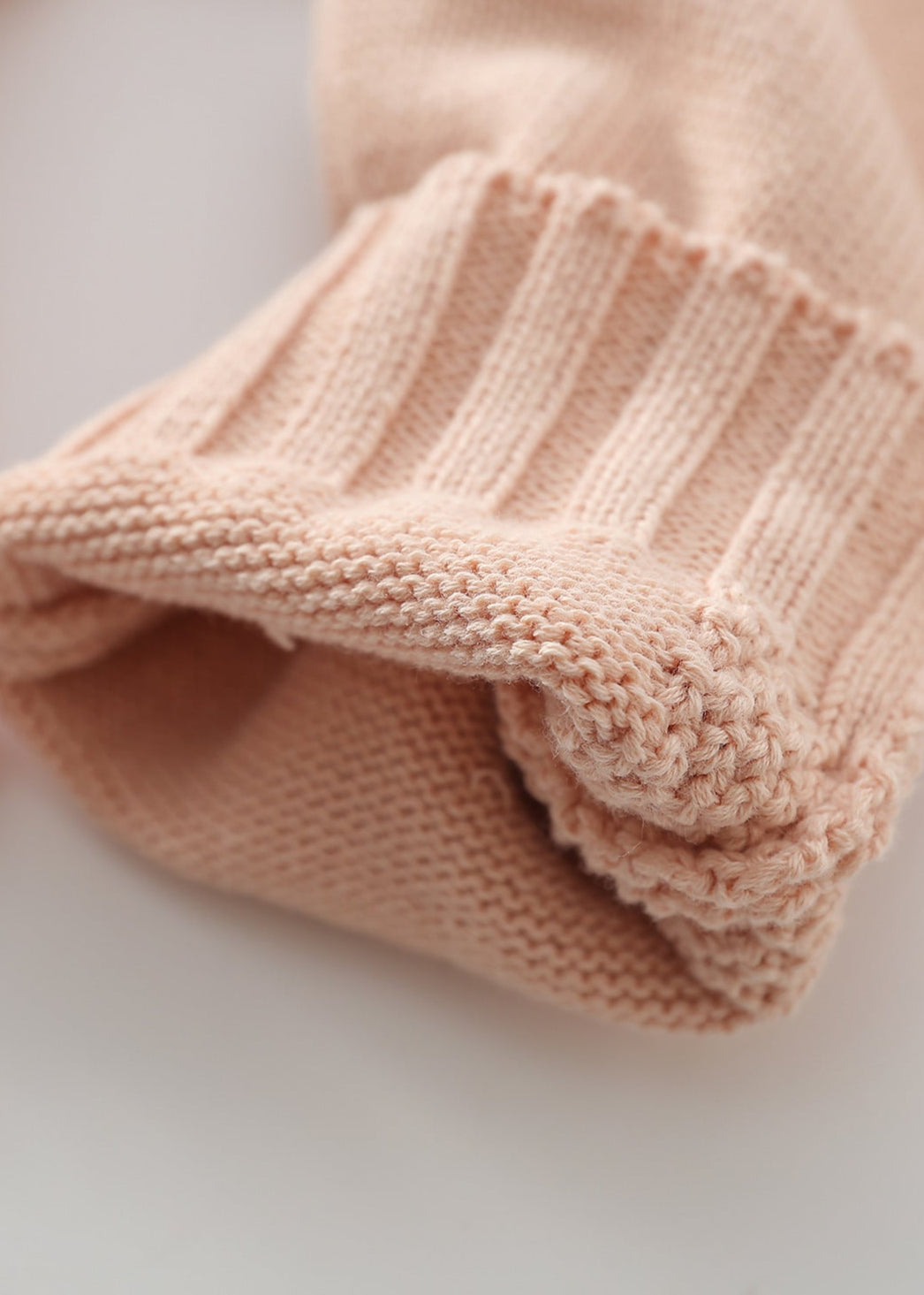 Ruffled Buttoned Knitted Long Sleeve Baby Jumpsuits