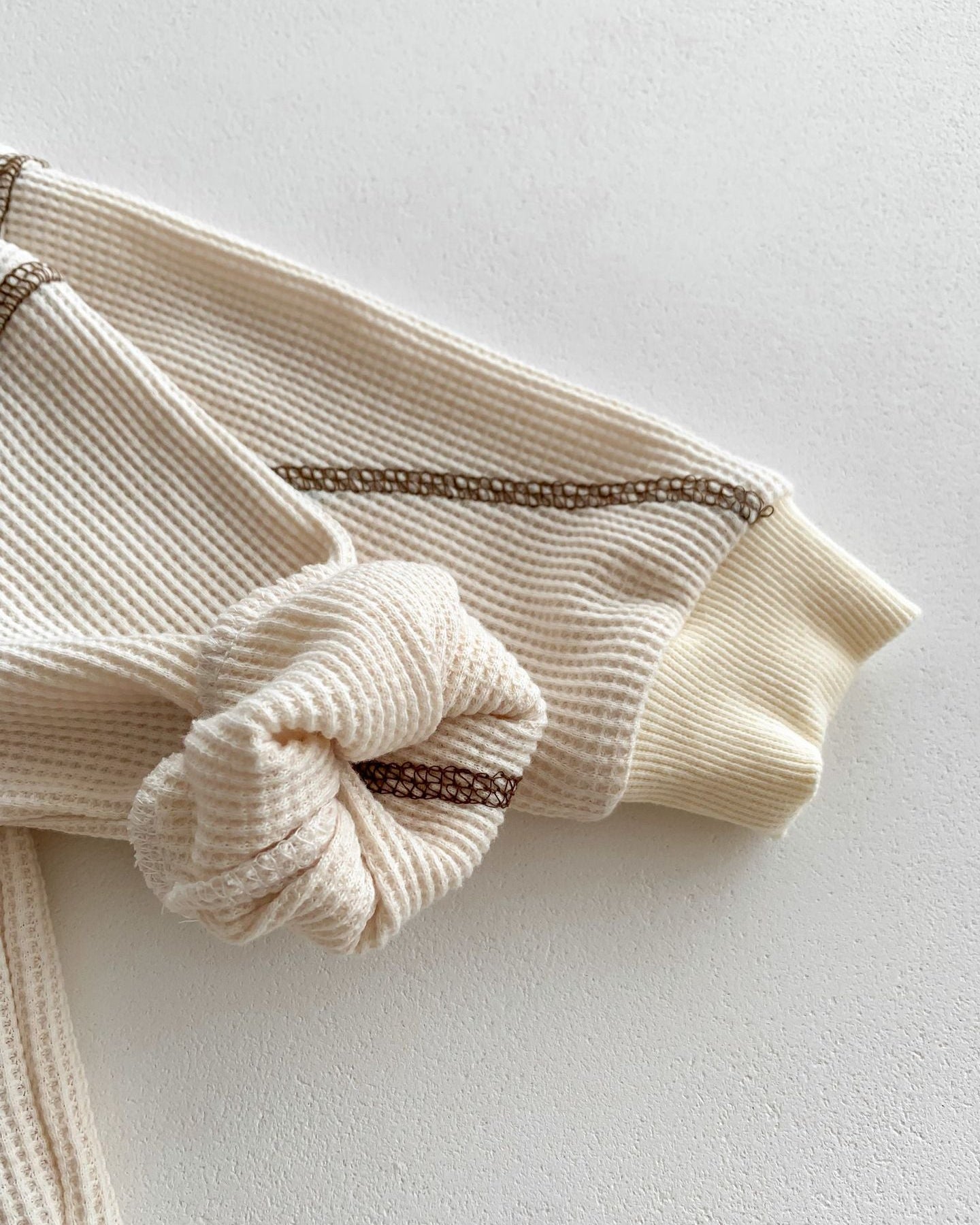 Casual Waffled Baby Sweatshirt Pants 2pcs Set