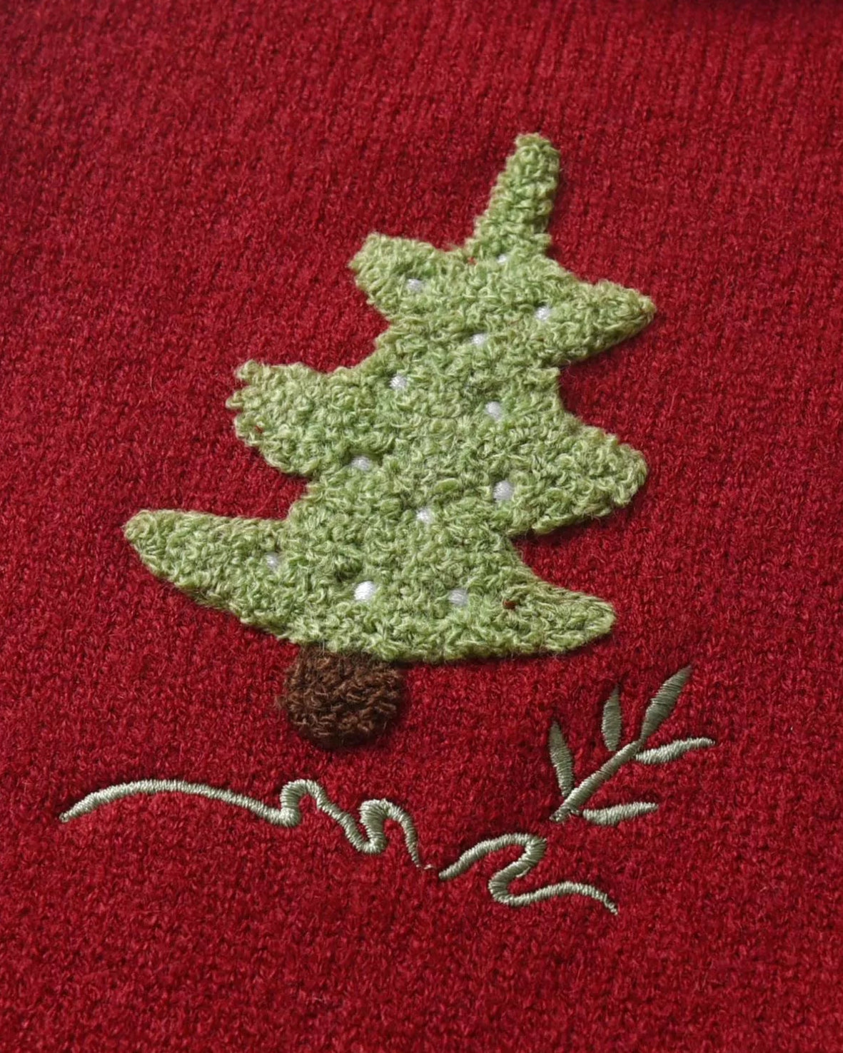 Christmas Tree Pattern Knitted Baby Jumpsuits