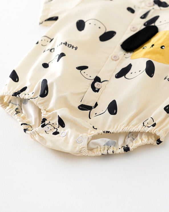 Dog Pattern Baby Short Sleeve Shirt Romper