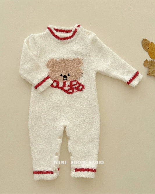 Bear Head Fleece Warm Soft Baby Pajama