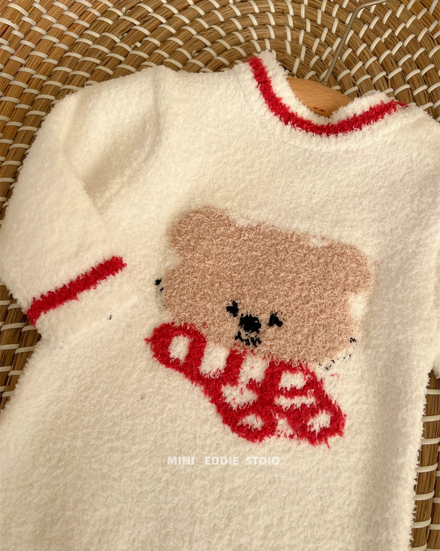 Bear Head Fleece Warm Soft Baby Pajama