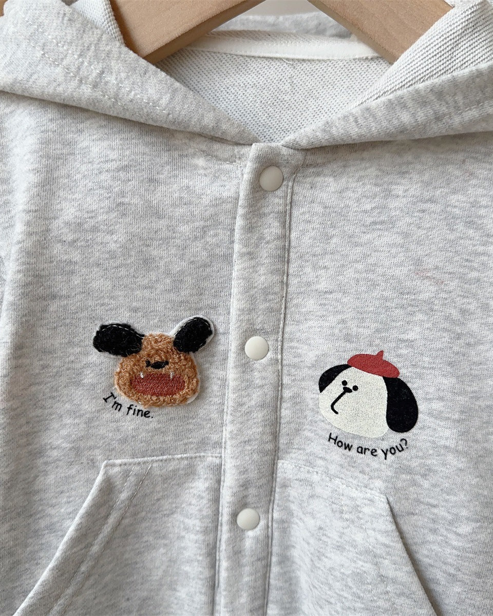Puppy Ear Hooded Long Sleeve Baby Jumpsuits