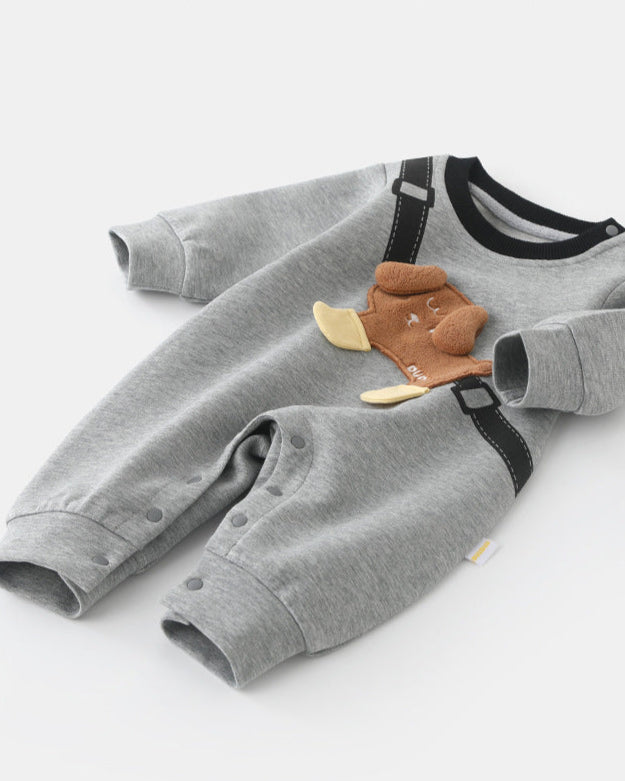 Dog Bag Pattern Long Sleeve Baby Jumpsuits