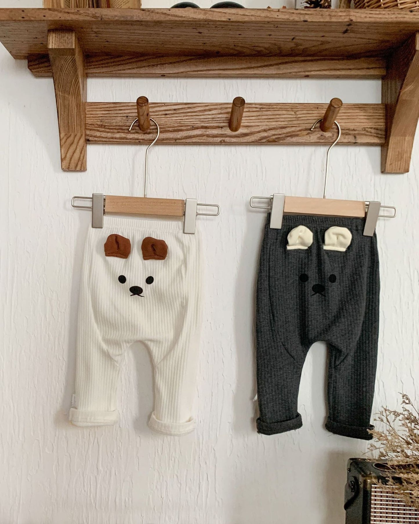 Cute Bear Decor Cotton Baby Pants