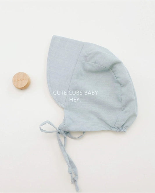 Breathable Solid Color Lace-up Cotton Baby Hat