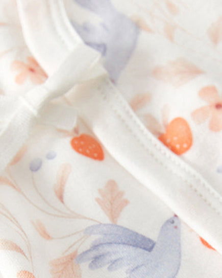Bird Strawberry Pattern Cotton Baby Jumpsuits