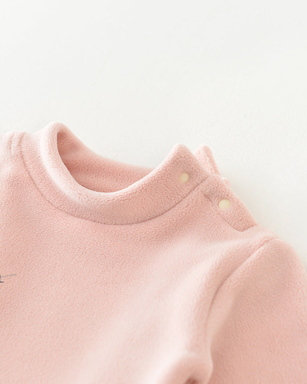 Warm Fleece Tulip Pattern Baby Jumpsuits Sweatshirt