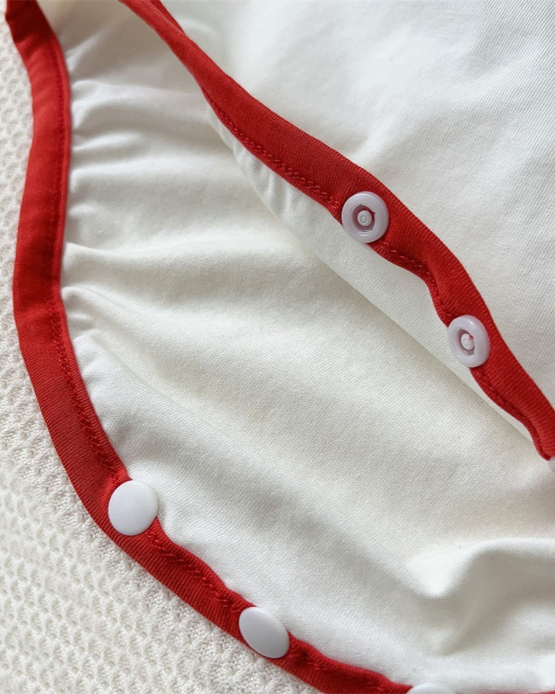 Short Sleeve Popcorn Decor Baby Romper