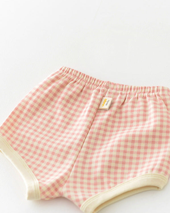 2pcs Sweet Plaid Cotton Baby Tank Top&Pants Set