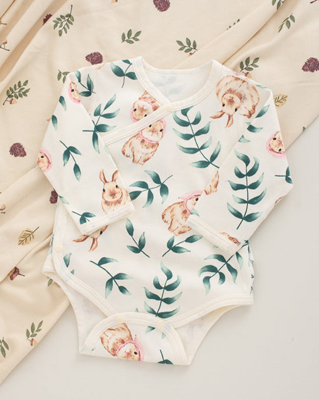 Animal Tree Pattern Cotton Long Sleeve Baby Romper