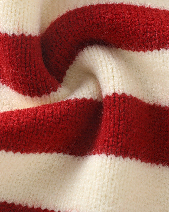 Christmas Decor Striped Knitted Baby Sweater