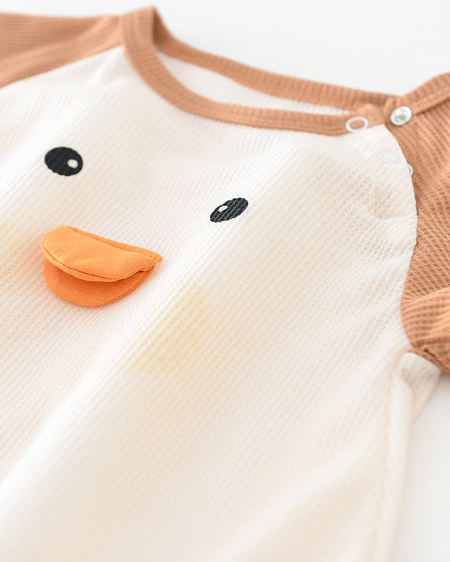 Penguin Pattern Short Sleeve Baby Romper