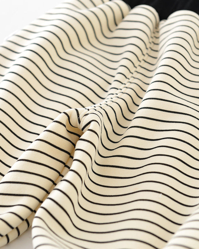 Fleece Striped Dog Decor Baby Sweatshirt Pants