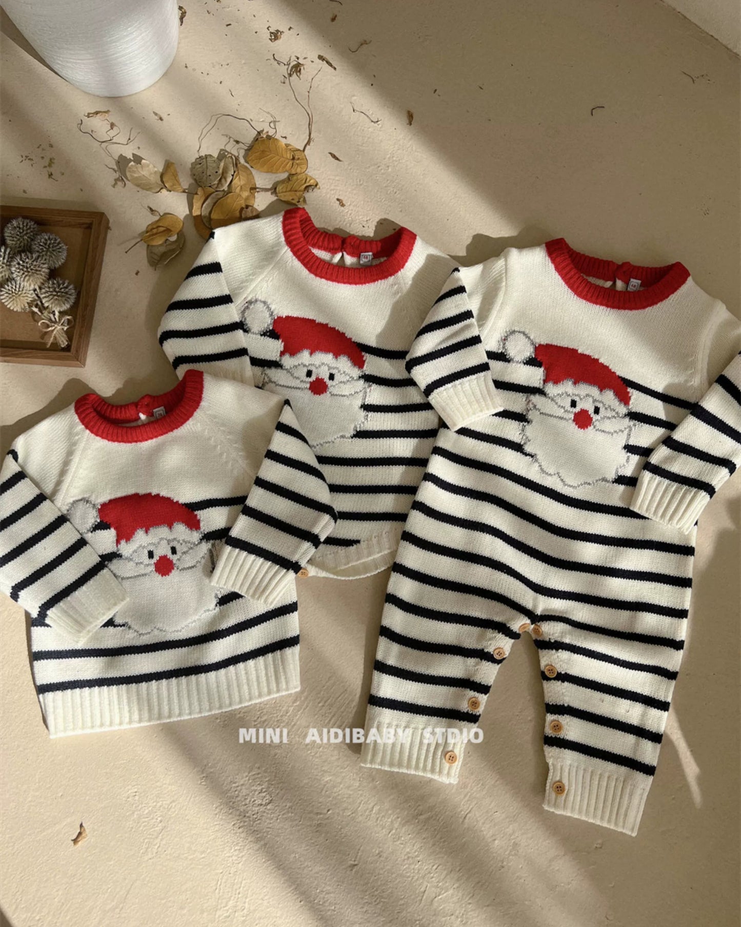 Santa Knitted Baby Sweater Jumpsuits Romper