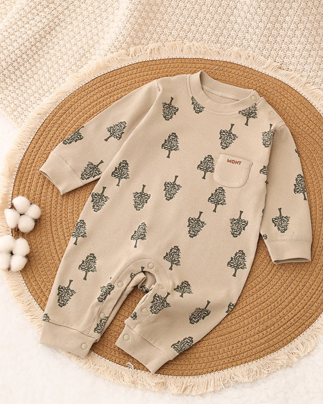 Tree Animal Soft Long Sleeve Baby Jumpsuits