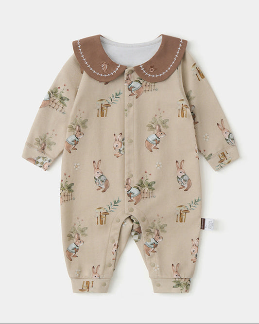 Animal Pattern Square Collar Baby Jumpsuits