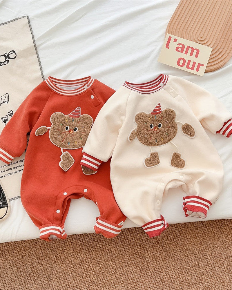 Doll Decor Long Sleeve Baby Jumpsuits