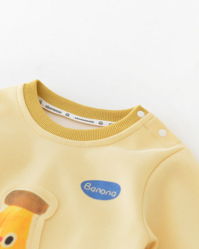 Cartoon Banana Decor Long Sleeve Baby Jumpsuits