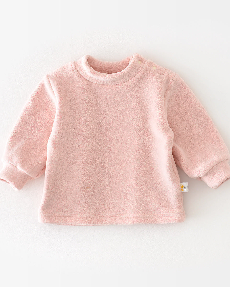 Warm Fleece Tulip Pattern Baby Jumpsuits Sweatshirt
