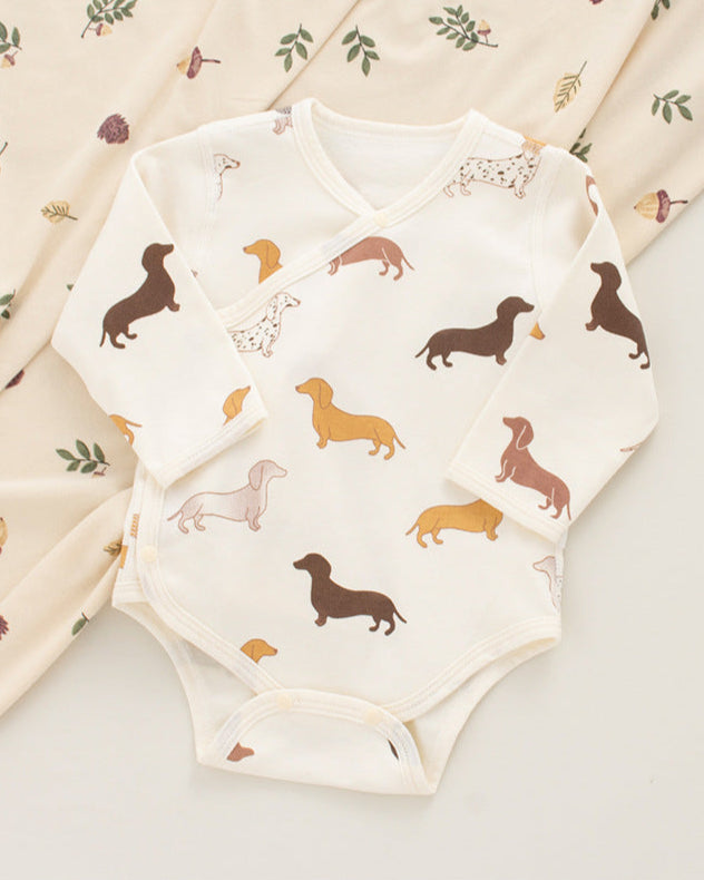 Animal Tree Pattern Cotton Long Sleeve Baby Romper