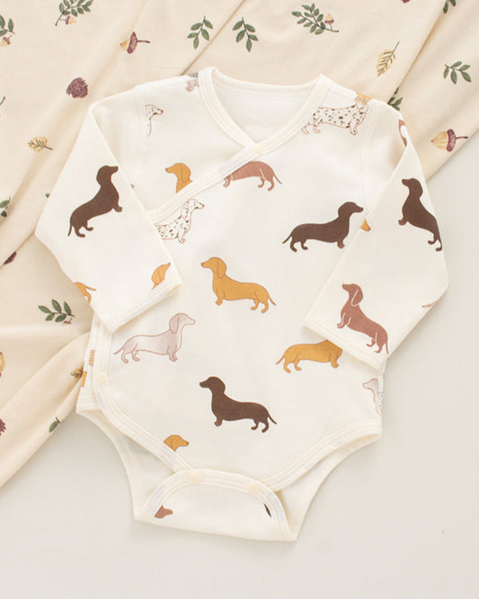 Animal Tree Pattern Cotton Long Sleeve Baby Bodysuit