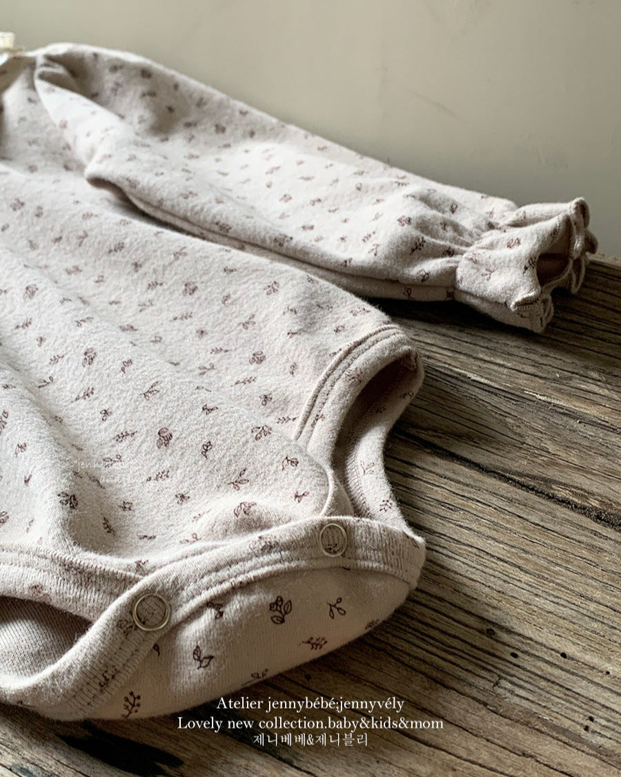 Floral Lace Collar Baby Long Sleeve Top/Romper