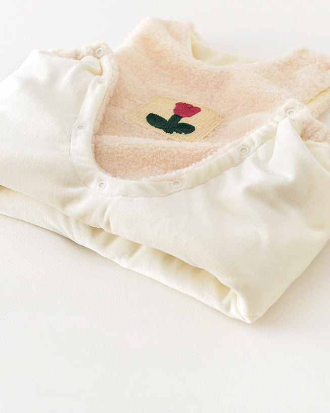 Warm Fleece Tulip Pattern Baby Jumpsuits Sweatshirt