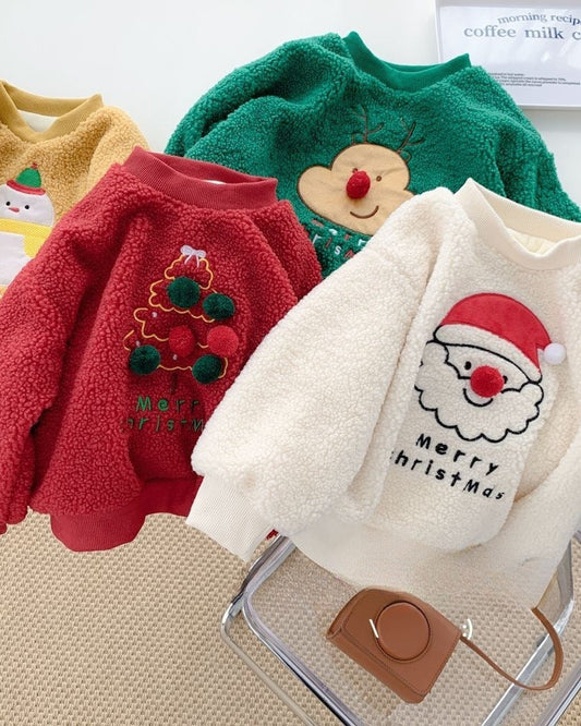 Christmas Pattern Fleece Baby Hoodie