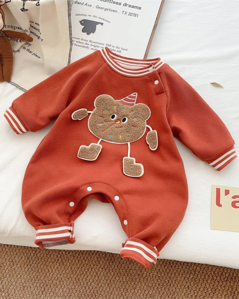 Doll Decor Long Sleeve Baby Jumpsuits