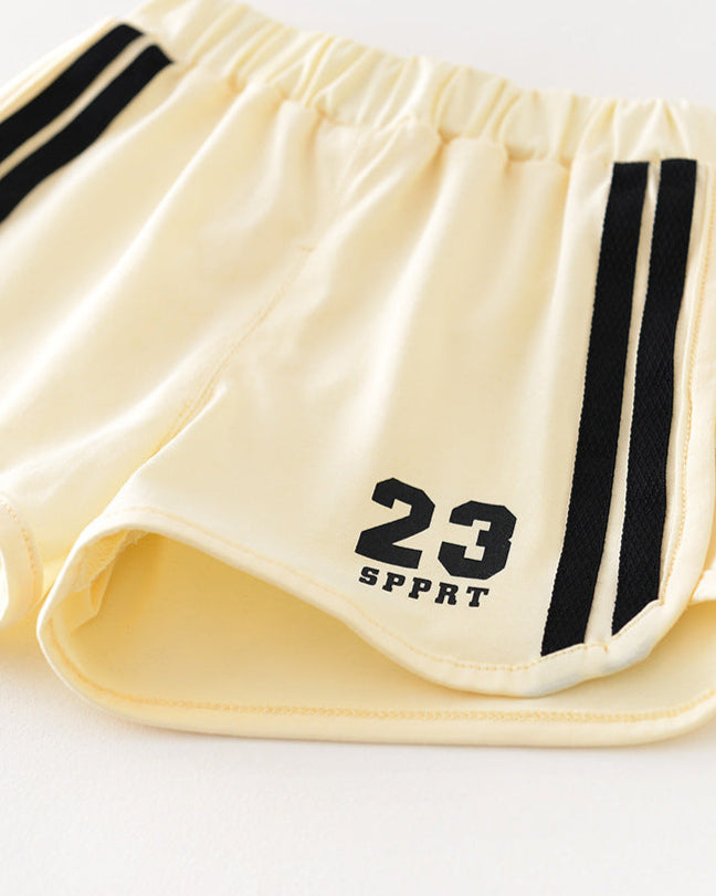 Sport Style Color Block Baby Tee&Pants Set